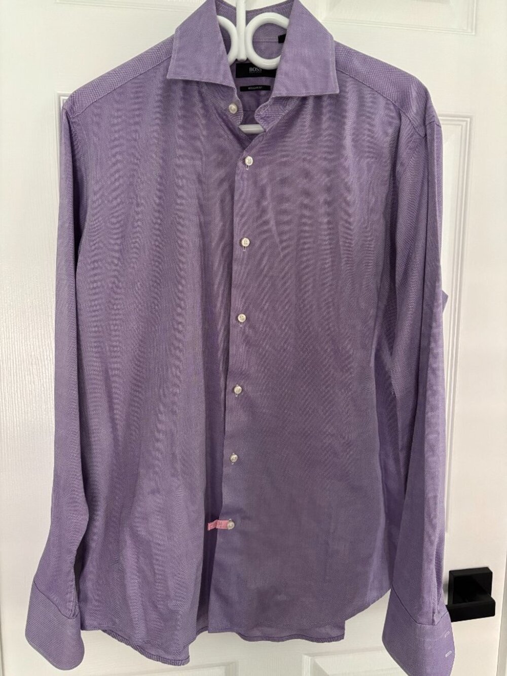 Hugo BOSS Men's Regular Fit Dress Shirt Lavender Purple Preppy Menswear sz 16